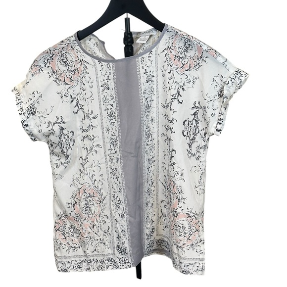 Carmen Marc Valvo – Women’s Floral Print Short Sleeve Blouse, Size XS - Picture 2 of 9